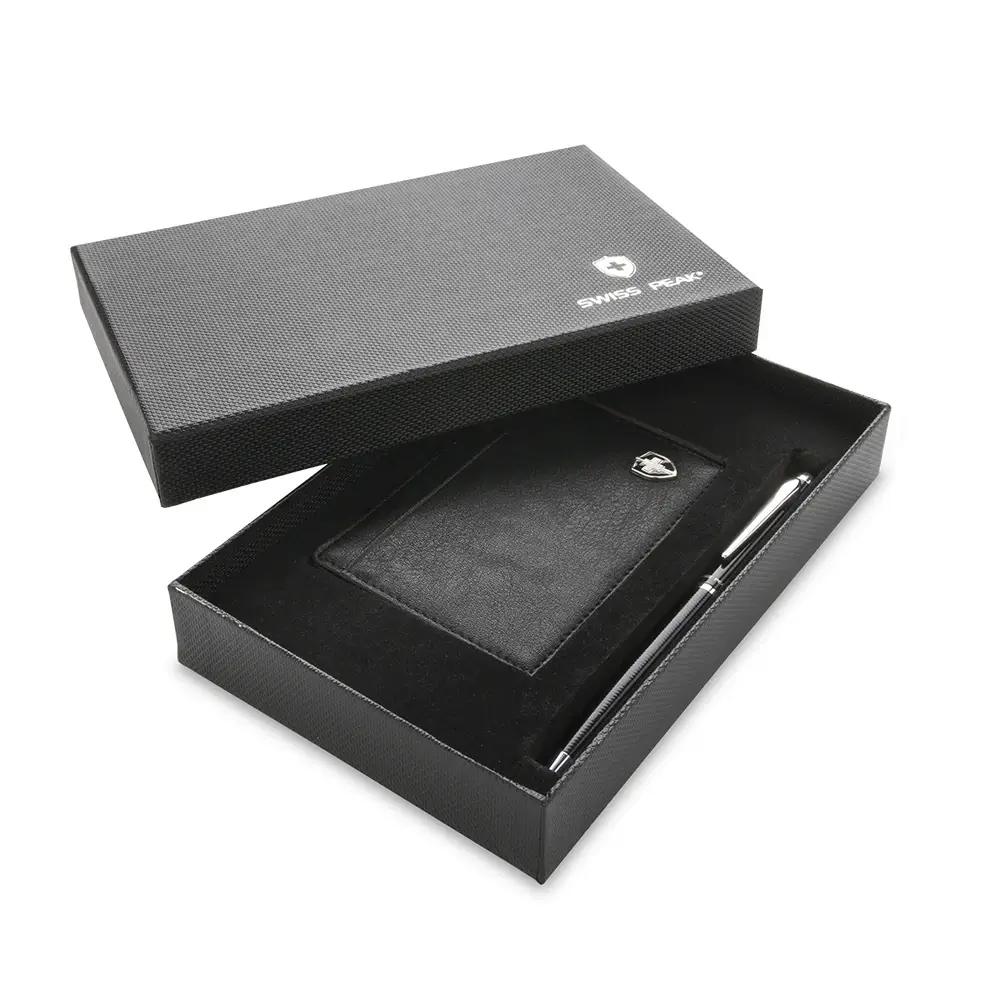 organizador de tarjetas con un lapicero